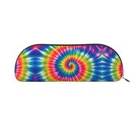 RLDOBOFE Tie Dye Rainbow Pencil Pouch Leather,Small Pen Bags With Zipper For Pencils,Pens,Markers,Makeups,Change,Coins