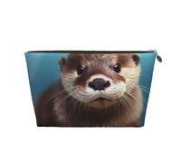 RLDOBOFE Toiletry Bag for Women Men Dopp Kit Travel Makeup Bag Cute Otter Make Up Organizers Cosmetic Bag, Gold, One Size