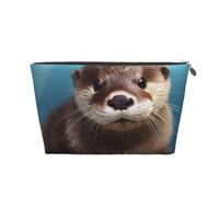 RLDOBOFE Toiletry Bag for Women Men Dopp Kit Travel Makeup Bag Cute Otter Make Up Organizers Cosmetic Bag, Silver, One Size
