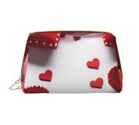 RLDOBOFE Toiletry Bag for Women Men Dopp Kit Travel Makeup Bag Horses in Love Make Up Organizers Cosmetic Bag, Handmade Red Hearts, One Size
