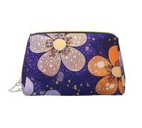RLDOBOFE Toiletry Bag for Women Men Dopp Kit Travel Makeup Bag Love You Forever Make Up Organizers Cosmetic Bag, Round Blue Flowers, One Size