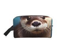 RLDOBOFE Toiletry Bag for Women Men Dopp Kit Travel Makeup Bag Make Up Organizers Cosmetic Bag Cute Sea Animal Dolphin Hanging Toiletry Bag Shaving Bag with Large Capacity for Travel, Cute Otter, One