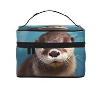 RLDOBOFE Toiletry Bag for Women Men Dopp Kit Travel Makeup Bag Make Up Organizers Cosmetic Bag Cute Sea Animal Dolphin Hanging Toiletry Bag Shaving Bag with Large Capacity for Travel, Cute Otter, One