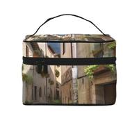 RLDOBOFE Toiletry Bag for Women Men Dopp Kit Travel Makeup Bag Make Up Organizers Cosmetic Bag Mid Century Modern Hanging Toiletry Bag Shaving Bag with Large Capacity for Travel, Italian Town Street,