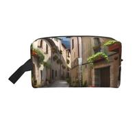 RLDOBOFE Toiletry Bag for Women Men Dopp Kit Travel Makeup Bag Make Up Organizers Cosmetic Bag Mid Century Modern Hanging Toiletry Bag Shaving Bag with Large Capacity for Travel, Italian Town Street,