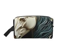 RLDOBOFE Toiletry Bag for Women Men Dopp Kit Travel Makeup Bag Make Up Organizers Cosmetic Bag Moth Hanging Toiletry Bag Shaving Bag with Large Capacity for Travel, Horse Pattern, One Size