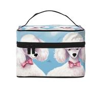 RLDOBOFE Toiletry Bag for Women Men Dopp Kit Travel Makeup Bag Make Up Organizers Cosmetic Bag Native American Hanging Toiletry Bag Shaving Bag with Large Capacity for Travel, Poodles Dogs, One Size
