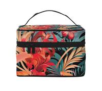 RLDOBOFE Toiletry Bag for Women Men Dopp Kit Travel Makeup Bag Make Up Organizers Cosmetic Bag Red Roses and Stars Hanging Toiletry Bag Shaving Bag with Large Capacity for Travel, Hawaiian Traditional