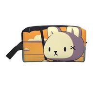 RLDOBOFE Toiletry Bag for Women Men Dopp Kit Travel Makeup Bag Make Up Organizers Cosmetic Bag Two Rabbits Drinking Tea Hanging Toiletry Bag Shaving Bag with Large Capacity for Travel, Rabbit Holding