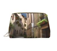 RLDOBOFE Toiletry Bag for Women Men Dopp Kit Travel Makeup Bag Mid Century Modern Make Up Organizers Cosmetic Bag, Italian Town Street, One Size