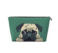 RLDOBOFE Toiletry Bag for Women Men Dopp Kit Travel Makeup Bag Pug Green Polka Dot Make Up Organizers Cosmetic Bag, Silver, One Size