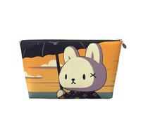 RLDOBOFE Toiletry Bag for Women Men Dopp Kit Travel Makeup Bag Rabbit Holding an Umbrella Make Up Organizers Cosmetic Bag, Silver, One Size