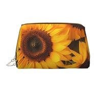 RLDOBOFE Toiletry Bag for Women Men Dopp Kit Travel Makeup Bag Tropical watercolor pineapple Flamingo Make Up Organizers Cosmetic Bag, Sunflowers, One Size