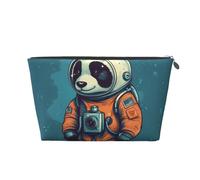 RLDOBOFE Toiletry Bag for Women Men Dopp Kit Travel Makeup Bag Wear an Astronaut Suit Make Up Organizers Cosmetic Bag, Silver, One Size