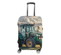 RLDOBOFE Tractor Agriculture Tranquil Travel Luggage Cover Anti Scratch Suitcase Protector Washable Elastic Baggage Cover, white, L, Stylish