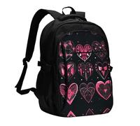 RLDOBOFE Travel Laptop Backpack Business Backpack for Men Women Different Designs of Heart Travel Backpack with USB Charging Port