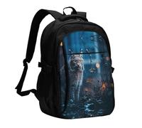 RLDOBOFE Travel Laptop Backpack Business Backpack for Men Women Female Lynx Travel Backpack with USB Charging Port