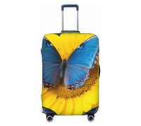 RLDOBOFE Travel Luggage Cover Elastic Luggage Covers Sunflower Blue Butterfly Suitcase Cover Luggages Protector for Travel Anti-Scratch Suitcase Covers for Adult Washable Luggages Decorative, Black,