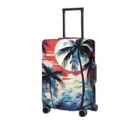 RLDOBOFE Travel Luggage Cover for Suitcase Elastic Suitcase Protector Abstract tropical palm trees Suitcase Covers Washable Suitcase Protective Cover Dust-proof Luggage Covers Fit 18-32 Inch Luggage,