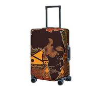 RLDOBOFE Travel Luggage Cover for Suitcase Elastic Suitcase Protector African Map Ethnic Pattern Suitcase Covers Washable Suitcase Protective Cover Dust-proof Luggage Covers Fit 18-32 Inch Luggage,