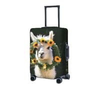 RLDOBOFE Travel Luggage Cover for Suitcase Elastic Suitcase Protector Alpaca wearing a garland Suitcase Covers Washable Suitcase Protective Cover Dust-proof Luggage Covers Fit 18-32 Inch Luggage,