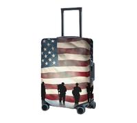 RLDOBOFE Travel Luggage Cover for Suitcase Elastic Suitcase Protector American Flag Veterans Day Suitcase Covers Washable Suitcase Protective Cover Dust-proof Luggage Covers Fit 18-32 Inch Luggage,