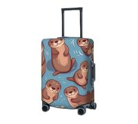 RLDOBOFE Travel Luggage Cover for Suitcase Elastic Suitcase Protector Animal Cute Brown Otters Suitcase Covers Washable Suitcase Protective Cover Dust-proof Luggage Covers Fit 18-32 Inch Luggage,