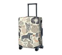 RLDOBOFE Travel Luggage Cover for Suitcase Elastic Suitcase Protector Animal Pattern Suitcase Covers Washable Suitcase Protective Cover Dust-proof Luggage Covers Fit 18-32 Inch Luggage, Black, Small