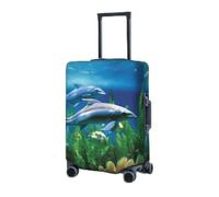 RLDOBOFE Travel Luggage Cover for Suitcase Elastic Suitcase Protector Aquatic biologicals Suitcase Covers Washable Suitcase Protective Cover Dust-proof Luggage Covers Fit 18-32 Inch Luggage, Black