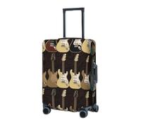 RLDOBOFE Travel Luggage Cover for Suitcase Elastic Suitcase Protector Art Guitar Pattern Suitcase Covers Washable Suitcase Protective Cover Dust-proof Luggage Covers Fit 18-32 Inch Luggage, Black,