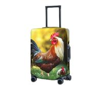 RLDOBOFE Travel Luggage Cover for Suitcase Elastic Suitcase Protector Beautiful Rooster Hen Suitcase Covers Washable Suitcase Protective Cover Dust-proof Luggage Covers Fit 18-32 Inch Luggage, Black,
