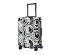 RLDOBOFE Travel Luggage Cover for Suitcase Elastic Suitcase Protector Black and white swirl Suitcase Covers Washable Suitcase Protective Cover Dust-proof Luggage Covers Fit 18-32 Inch Luggage, Black,