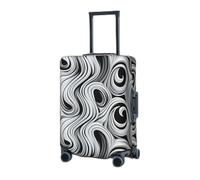 RLDOBOFE Travel Luggage Cover for Suitcase Elastic Suitcase Protector Black and white swirl Suitcase Covers Washable Suitcase Protective Cover Dust-proof Luggage Covers Fit 18-32 Inch Luggage, Black,