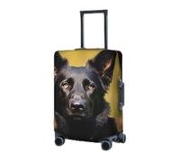 RLDOBOFE Travel Luggage Cover for Suitcase Elastic Suitcase Protector Black german shepherd dog Suitcase Covers Washable Suitcase Protective Cover Dust-proof Luggage Covers Fit 18-32 Inch Luggage,