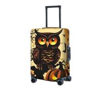 RLDOBOFE Travel Luggage Cover for Suitcase Elastic Suitcase Protector Black Tree Owl Pumpkin Head Suitcase Covers Washable Suitcase Protective Cover Dust-proof Luggage Covers Fit 18-32 Inch Luggage