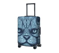 RLDOBOFE Travel Luggage Cover for Suitcase Elastic Suitcase Protector Blue cat head pattern Suitcase Covers Washable Suitcase Protective Cover Dust-proof Luggage Covers Fit 18-32 Inch Luggage, Black,