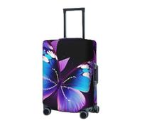 RLDOBOFE Travel Luggage Cover for Suitcase Elastic Suitcase Protector Blue Purple Butterfly Suitcase Covers Washable Suitcase Protective Cover Dust-proof Luggage Covers Fit 18-32 Inch Luggage, Black,
