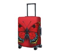 RLDOBOFE Travel Luggage Cover for Suitcase Elastic Suitcase Protector Butterfly on red background Suitcase Covers Washable Suitcase Protective Cover Dust-proof Luggage Covers Fit 18-32 Inch Luggage,