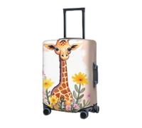 RLDOBOFE Travel Luggage Cover for Suitcase Elastic Suitcase Protector Cartoon giraffe and flowers Suitcase Covers Washable Suitcase Protective Cover Dust-proof Luggage Covers Fit 18-32 Inch Luggage,