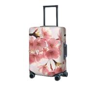 RLDOBOFE Travel Luggage Cover for Suitcase Elastic Suitcase Protector cherry blossom Suitcase Covers Washable Suitcase Protective Cover Dust-proof Luggage Covers Fit 18-32 Inch Luggage, Black, Medium