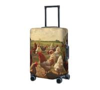 RLDOBOFE Travel Luggage Cover for Suitcase Elastic Suitcase Protector Chickens and Farm Suitcase Covers Washable Suitcase Protective Cover Dust-proof Luggage Covers Fit 18-32 Inch Luggage, Black,