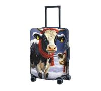 RLDOBOFE Travel Luggage Cover for Suitcase Elastic Suitcase Protector Christmas snow Cow Suitcase Covers Washable Suitcase Protective Cover Dust-proof Luggage Covers Fit 18-32 Inch Luggage, Black,