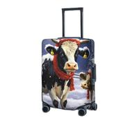 RLDOBOFE Travel Luggage Cover for Suitcase Elastic Suitcase Protector Christmas snow Cow Suitcase Covers Washable Suitcase Protective Cover Dust-proof Luggage Covers Fit 18-32 Inch Luggage, Black,