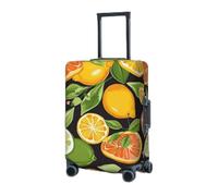 RLDOBOFE Travel Luggage Cover for Suitcase Elastic Suitcase Protector citrus fruit pattern Suitcase Covers Washable Suitcase Protective Cover Dust-proof Luggage Covers Fit 18-32 Inch Luggage, Black,