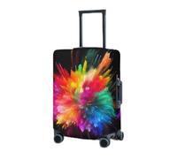 RLDOBOFE Travel Luggage Cover for Suitcase Elastic Suitcase Protector color explosion Suitcase Covers Washable Suitcase Protective Cover Dust-proof Luggage Covers Fit 18-32 Inch Luggage, Black, Medium