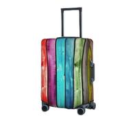 RLDOBOFE Travel Luggage Cover for Suitcase Elastic Suitcase Protector Colorful Wooden Boards Suitcase Covers Washable Suitcase Protective Cover Dust-proof Luggage Covers Fit 18-32 Inch Luggage, Black,