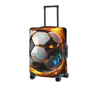 RLDOBOFE Travel Luggage Cover for Suitcase Elastic Suitcase Protector Cool Soccer Ball Suitcase Covers Washable Suitcase Protective Cover Dust-proof Luggage Covers Fit 18-32 Inch Luggage, Black, Large