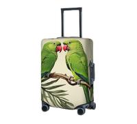 RLDOBOFE Travel Luggage Cover for Suitcase Elastic Suitcase Protector Couple Parrots Olive Suitcase Covers Washable Suitcase Protective Cover Dust-proof Luggage Covers Fit 18-32 Inch Luggage, Black,