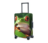RLDOBOFE Travel Luggage Cover for Suitcase Elastic Suitcase Protector Cute Frog Suitcase Covers Washable Suitcase Protective Cover Dust-proof Luggage Covers Fit 18-32 Inch Luggage, Black, X-Large