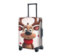 RLDOBOFE Travel Luggage Cover for Suitcase Elastic Suitcase Protector Cute Xmas Reindeer Suitcase Covers Washable Suitcase Protective Cover Dust-proof Luggage Covers Fit 18-32 Inch Luggage, Black,